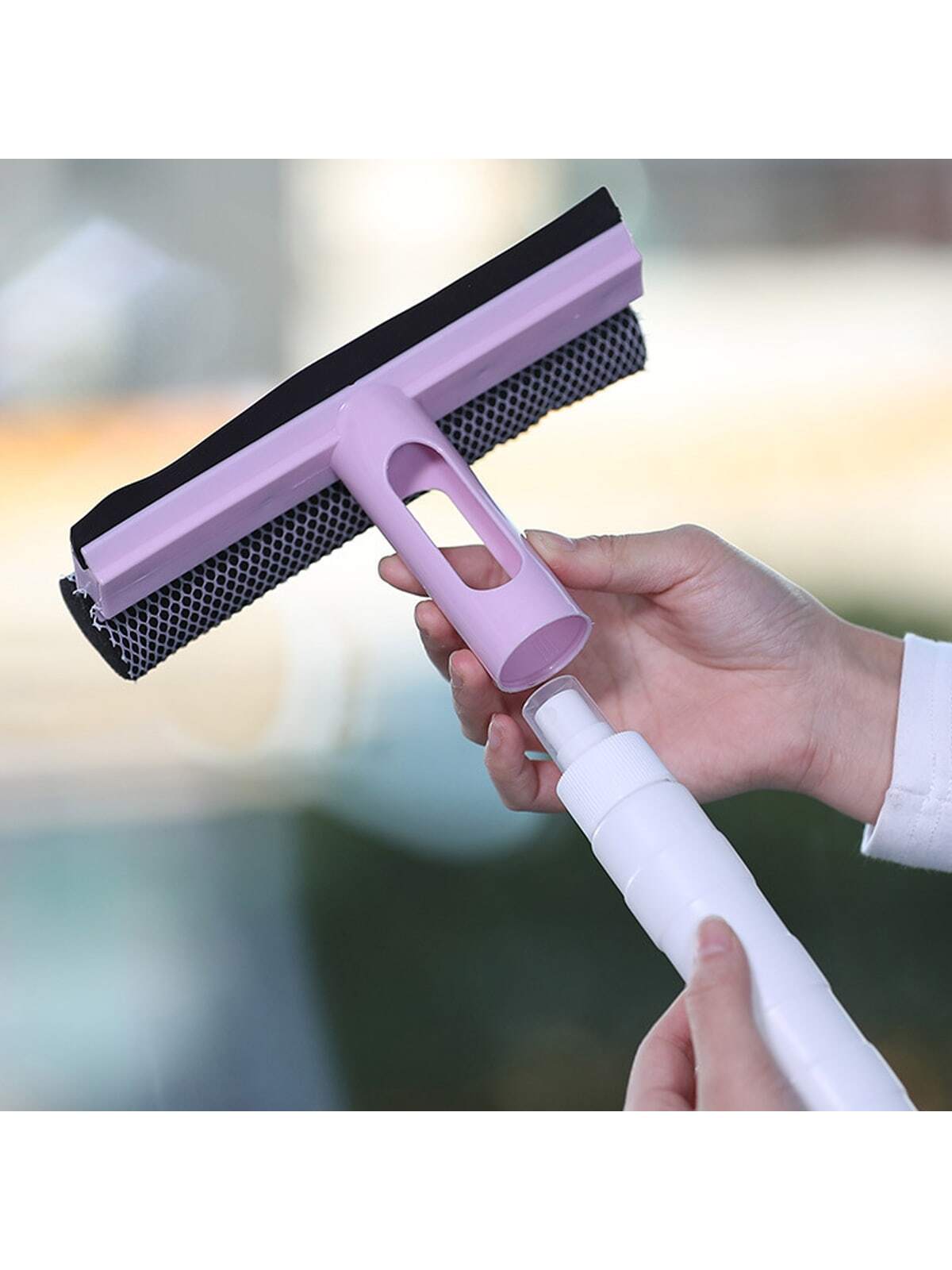 3 In 1 Spray, Sponge And Wipe Multifunctional Glass Cleaning Brush Wiper