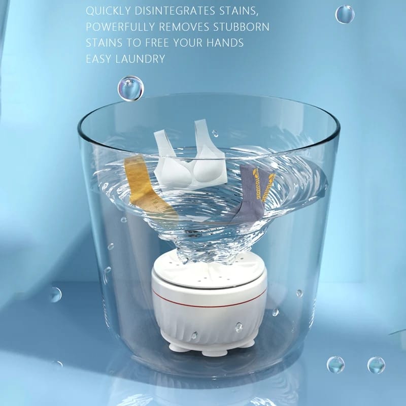 USB Travel Washer Washing Air Bubble Machine Ultrasonic Rotating Turbine