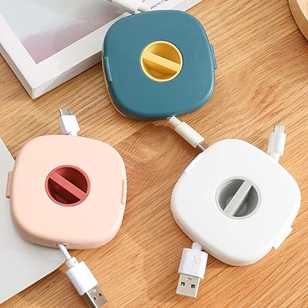Portable Round Rotatable Wire Cable Storage Box Data Line Box Mobile Phone
